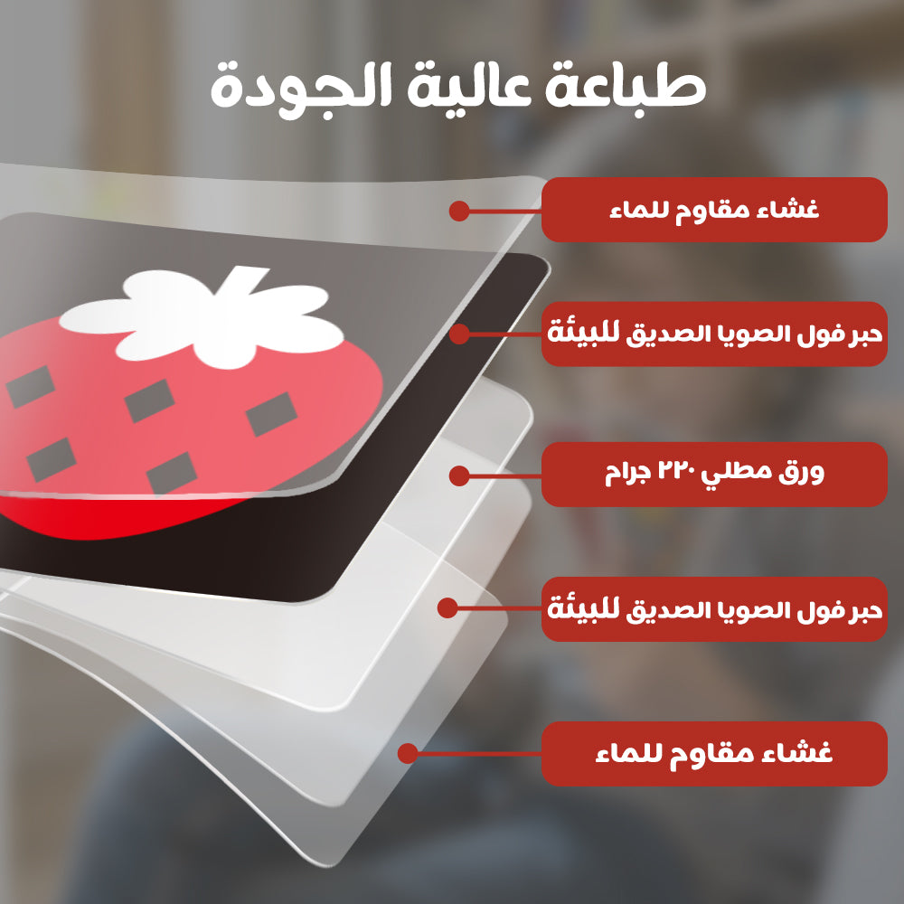 Arabic Black & White & Red Learning Cards