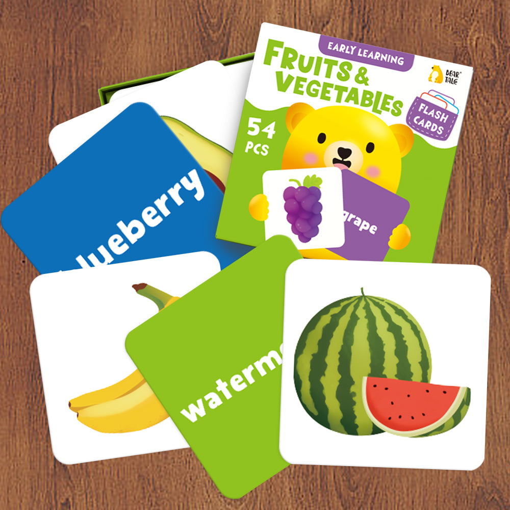 Cartoon Fruits & Vegetables Flash Card