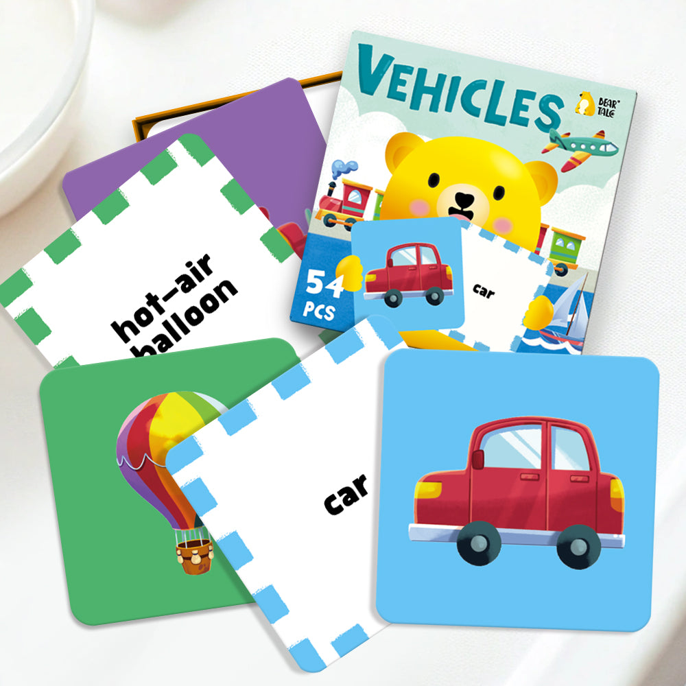 Cartoon Vehicles Flash Card