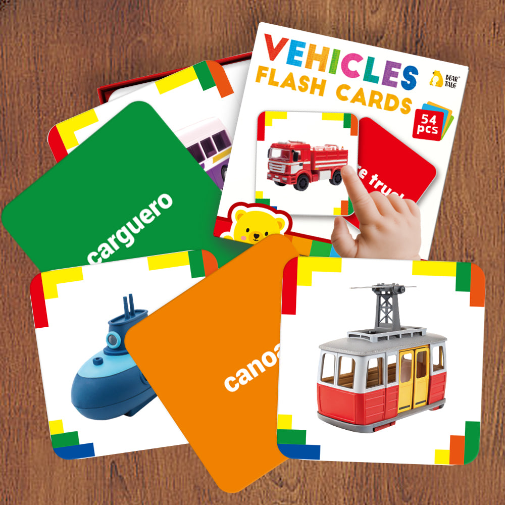 Spanish Vehicles Flash Card