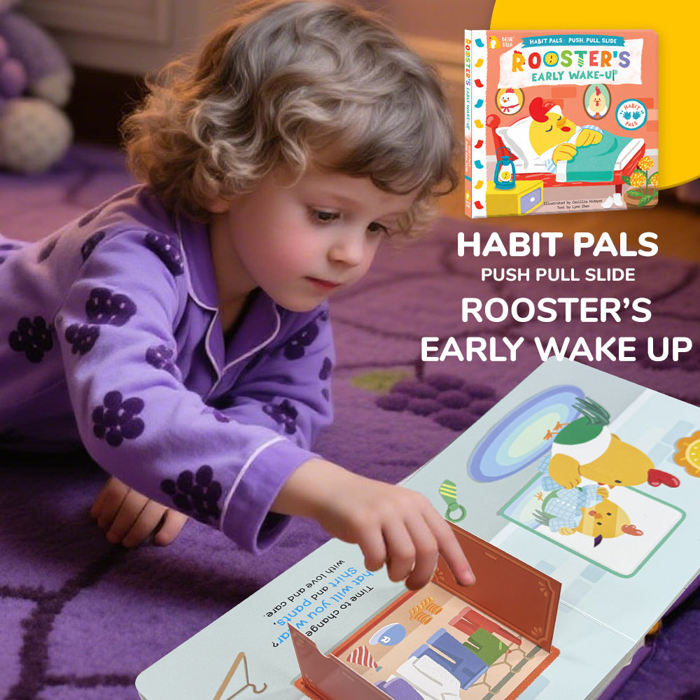 Habit Pals Push Pull Slide Kids Activity Book - Rooster&