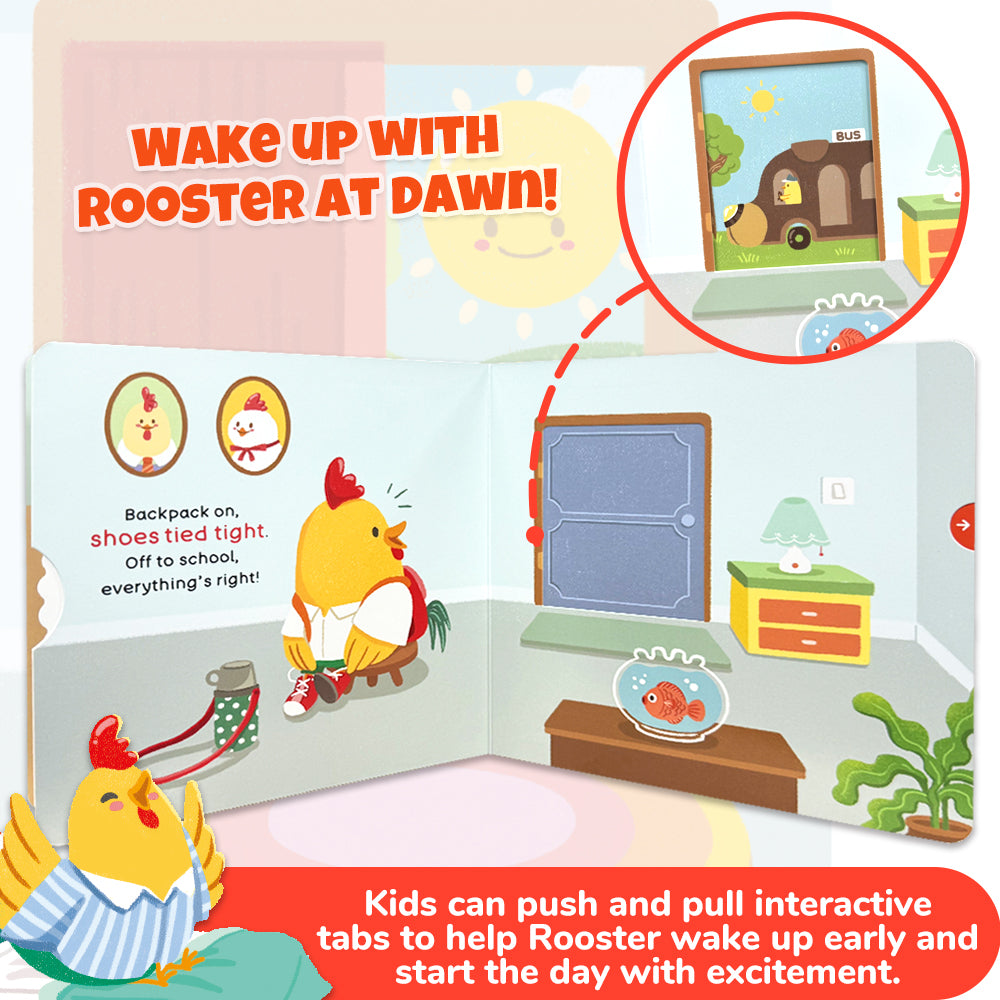 Habit Pals Push Pull Slide Kids Activity Book - Rooster&