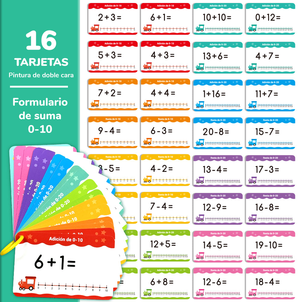 Spanish Fun Math Cards Flash Card