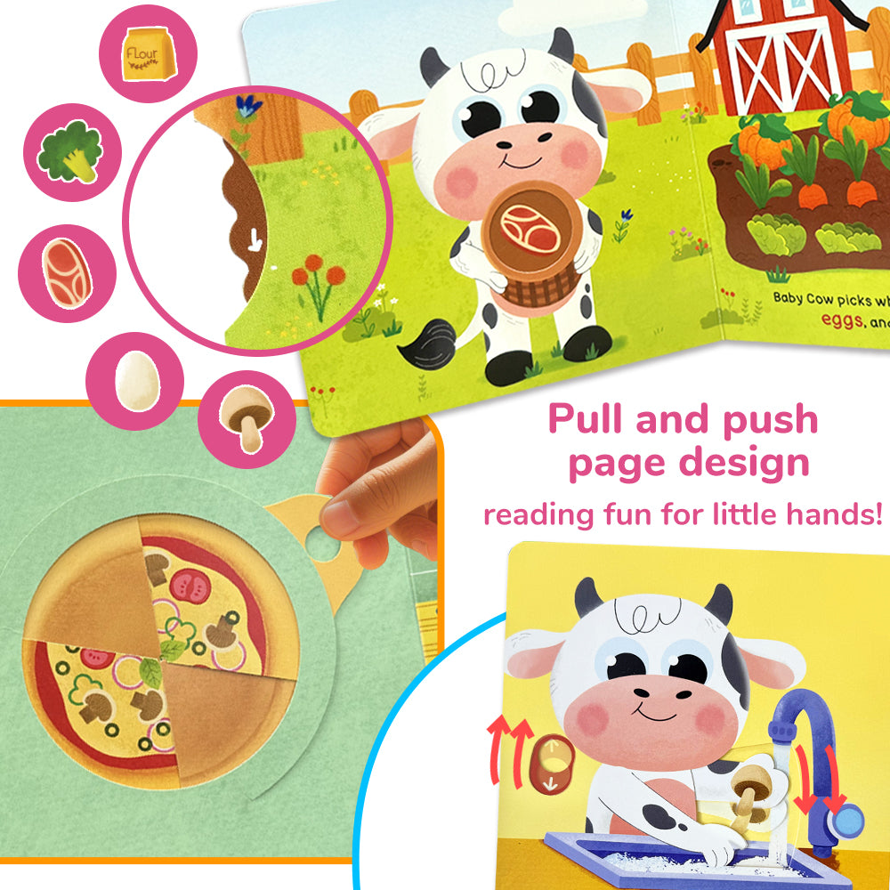 Habit Pals Push Pull Slide Kids Activity Book - Baby Cow&