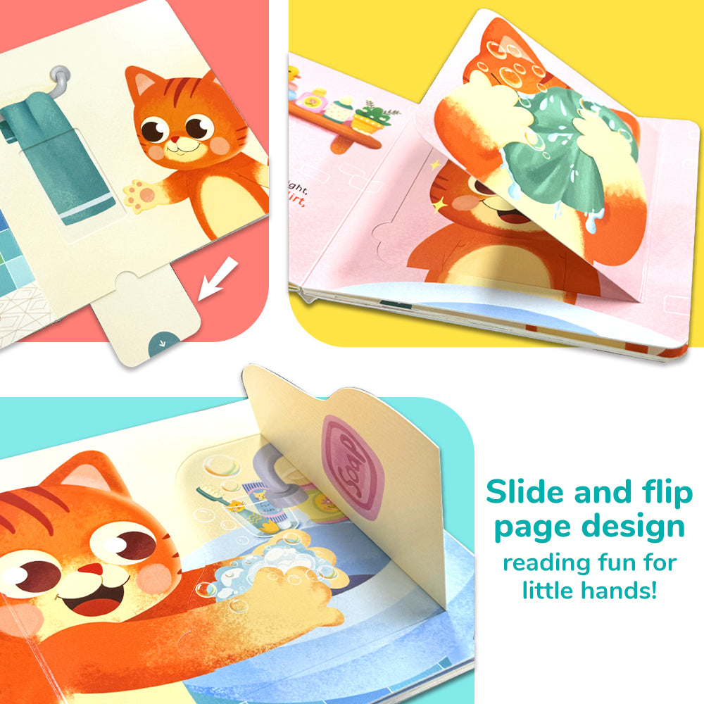 Habit Pals Push Pull Slide Kids Activity Book - Kitty&