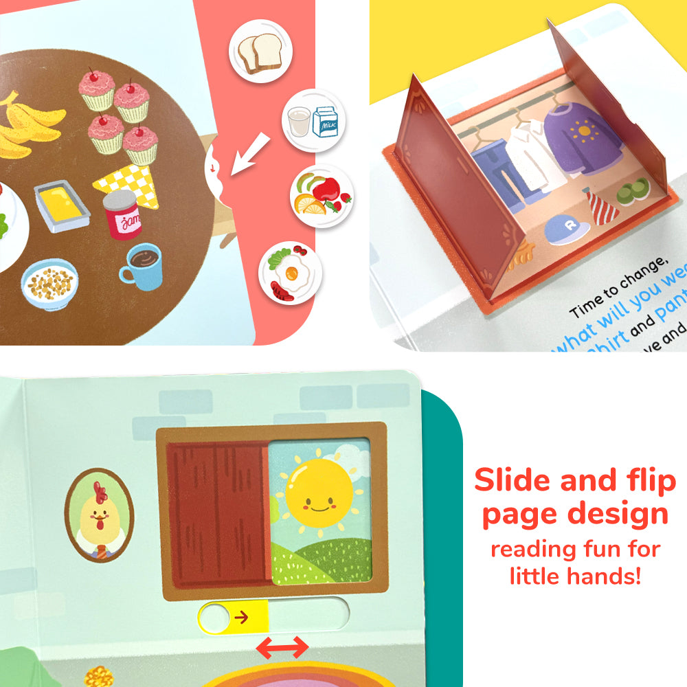 Habit Pals Push Pull Slide Kids Activity Book - Rooster&