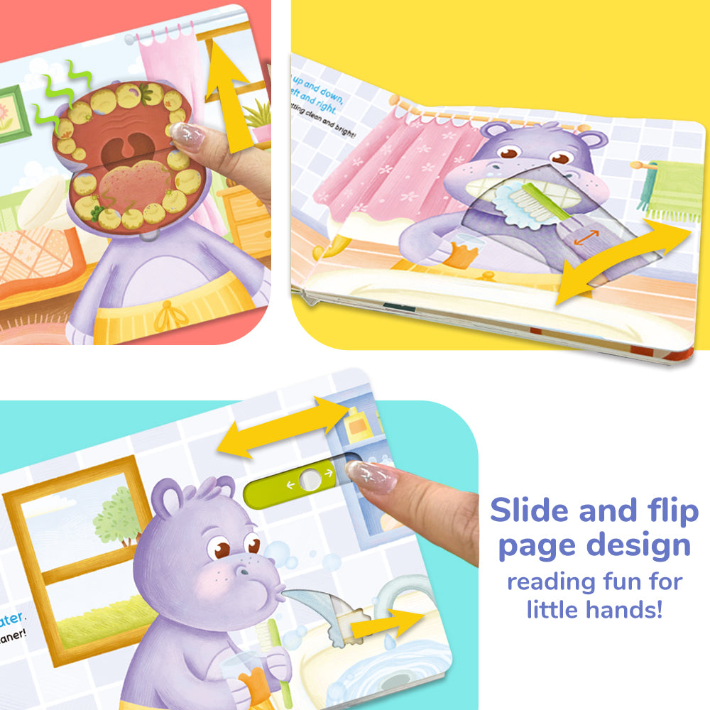Habit Pals Push Pull Slide Kids Activity Book - Hippo&
