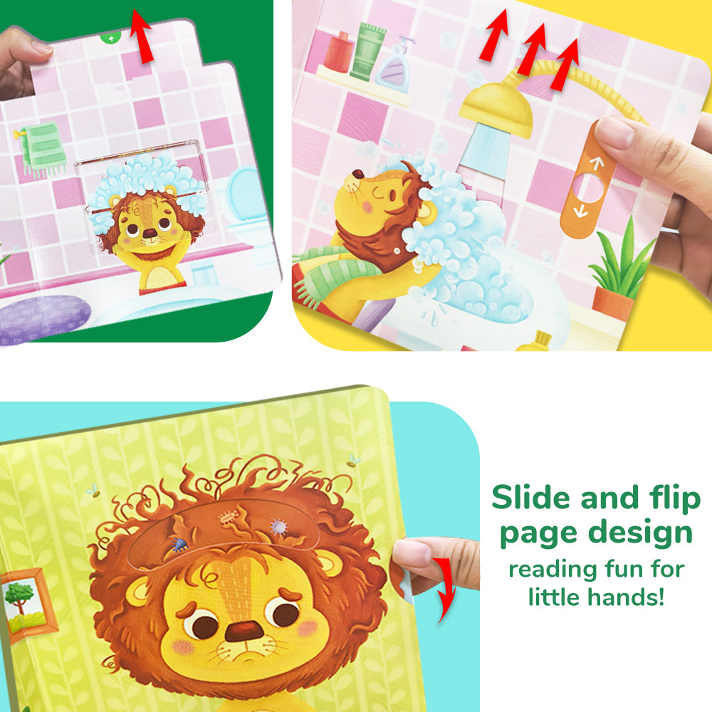 Habit Pals Push Pull Slide Kids Activity Book - Lion&