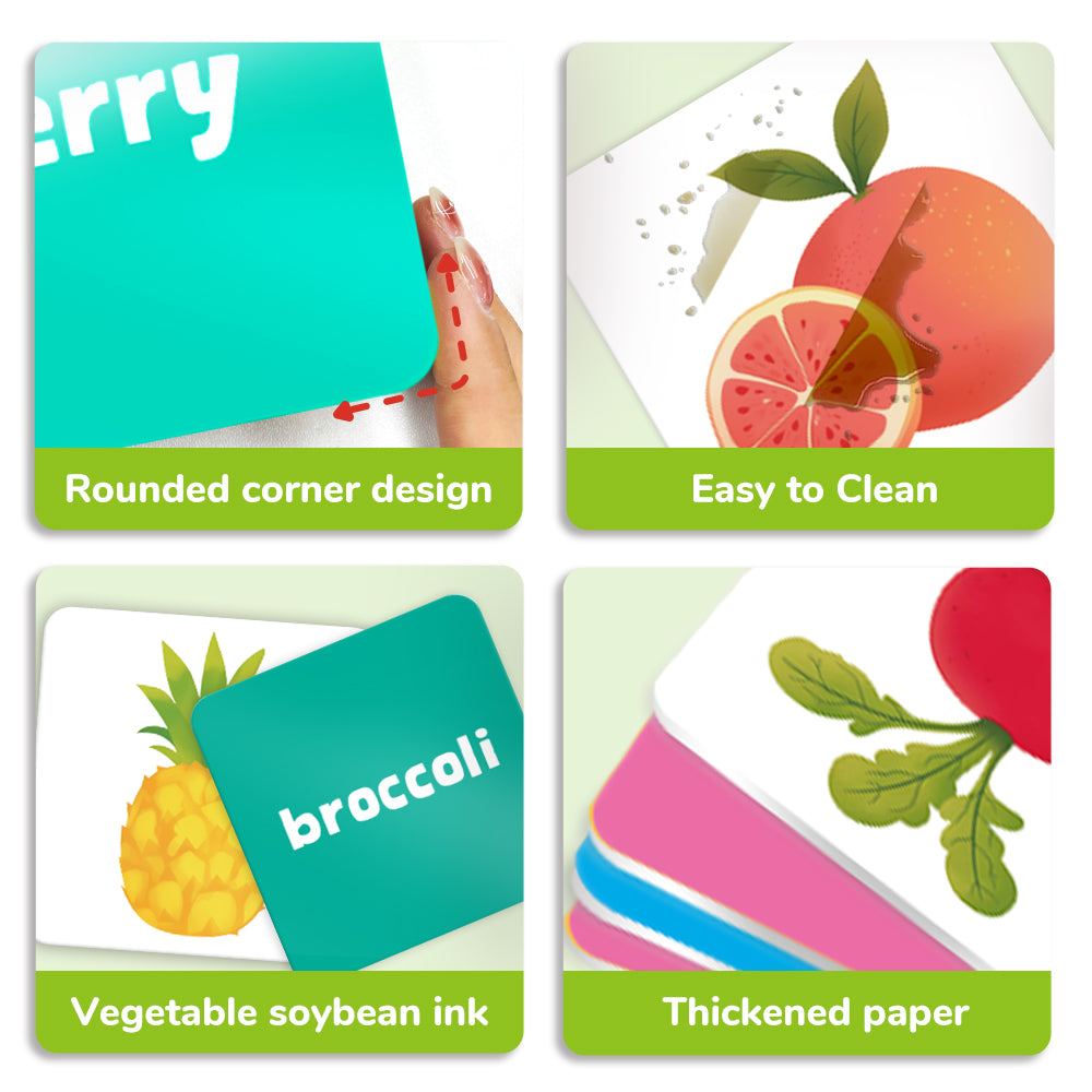 Cartoon Fruits & Vegetables Flash Card