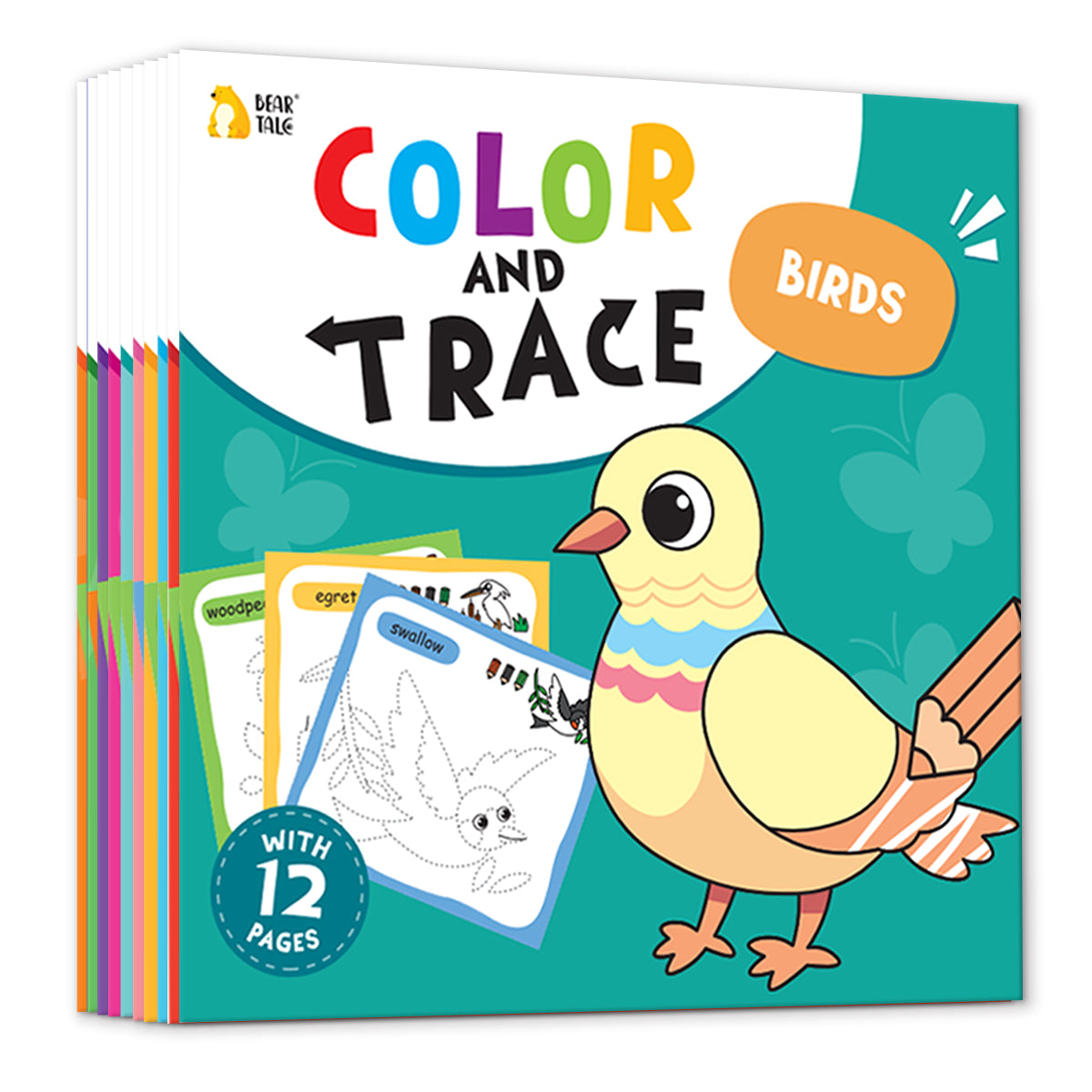 Color and Trace Coloring Book - Animals
