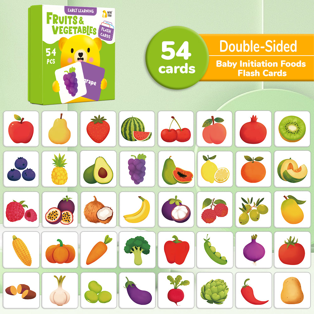 Cartoon Fruits & Vegetables Flash Card