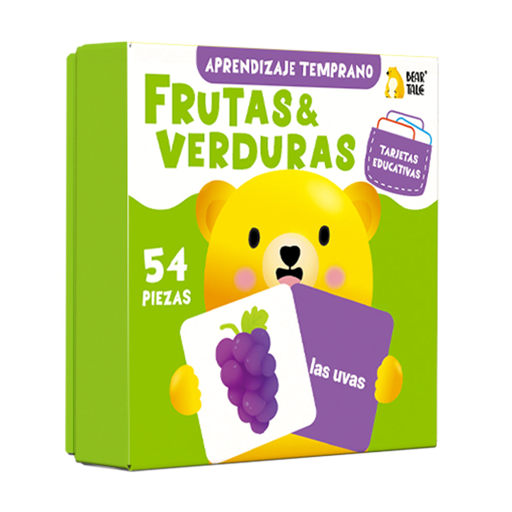 Spanish Cartoon Fruits & Vegetables Flash Card