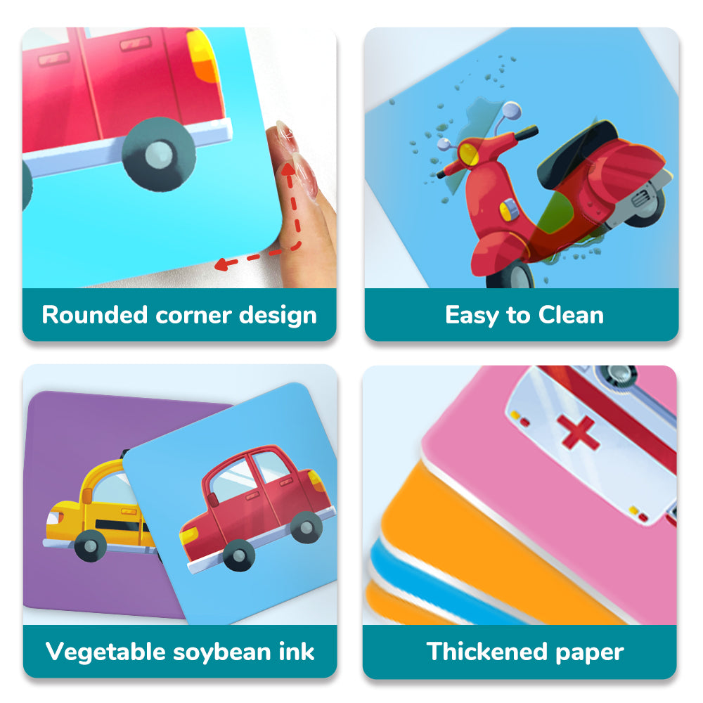 Cartoon Vehicles Flash Card