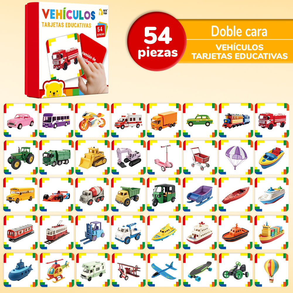 Spanish Vehicles Flash Card