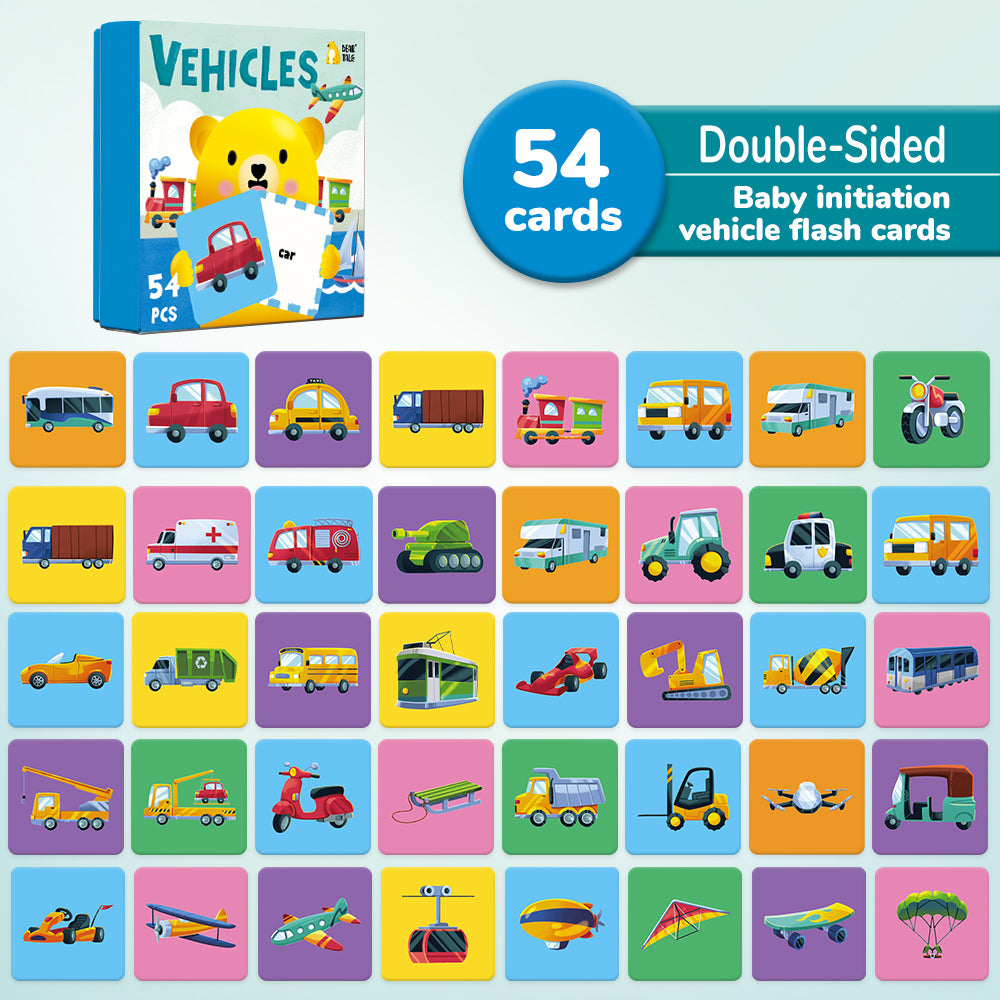 Cartoon Vehicles Flash Card