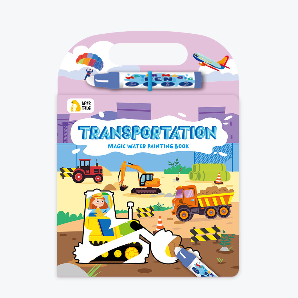 TRANSPORTATION Magic Water Painting Book