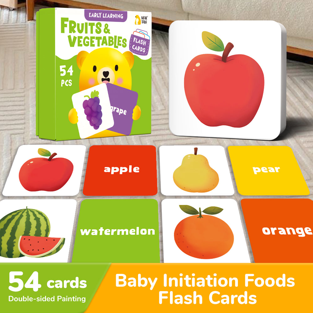 Cartoon Fruits & Vegetables Flash Card