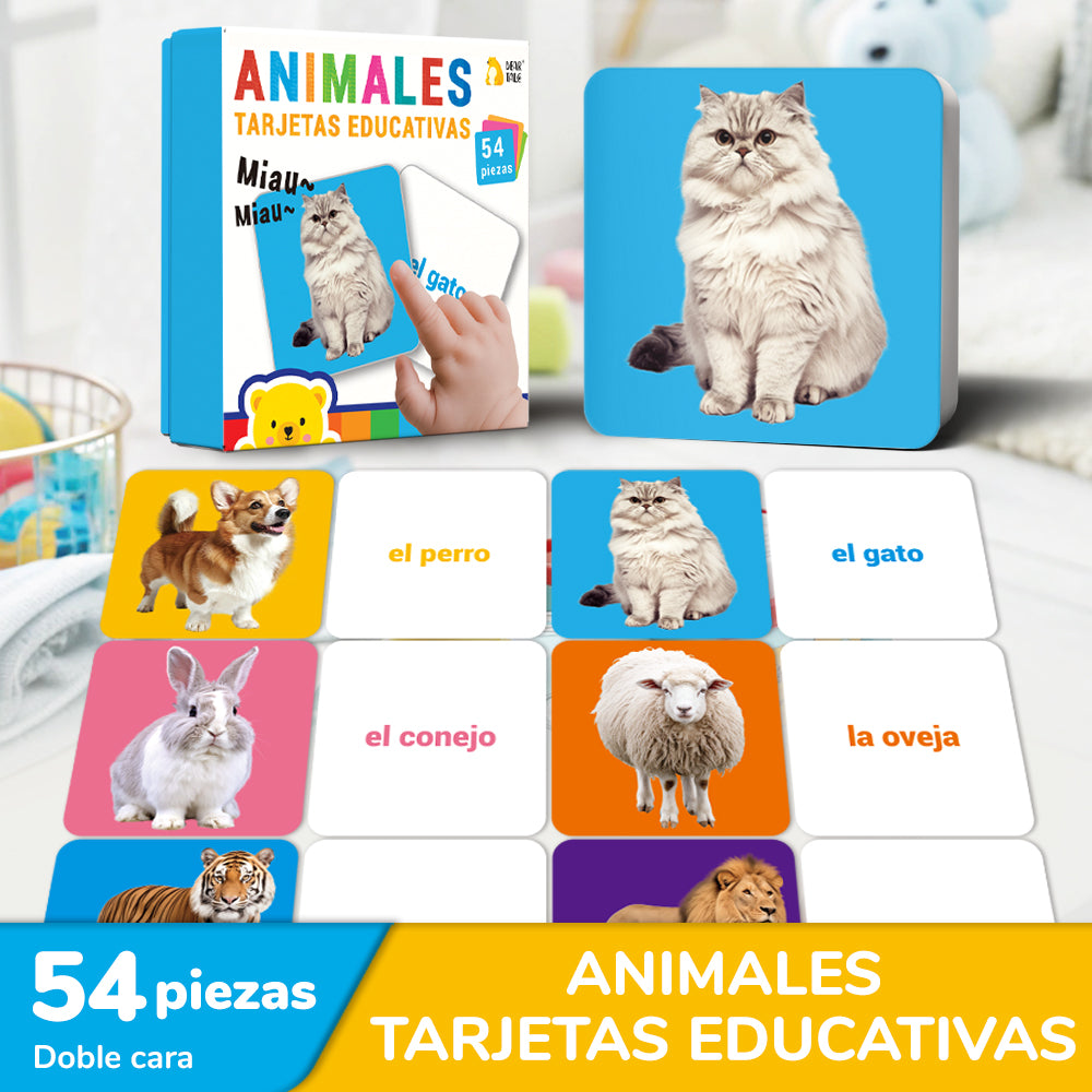 Spanish Animals Flash Card
