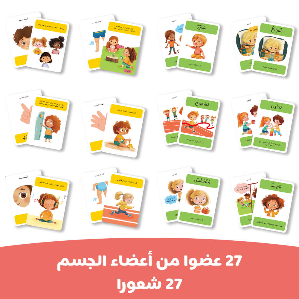 BODY AND FEELING 54 Flash Cards (Arabic)