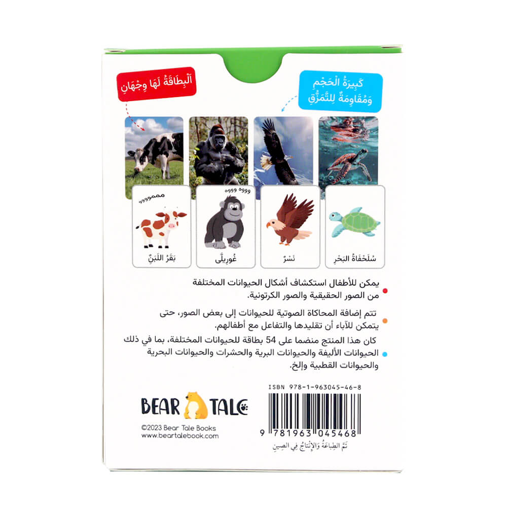 ANIMALS 54 Flash Cards (Arabic)
