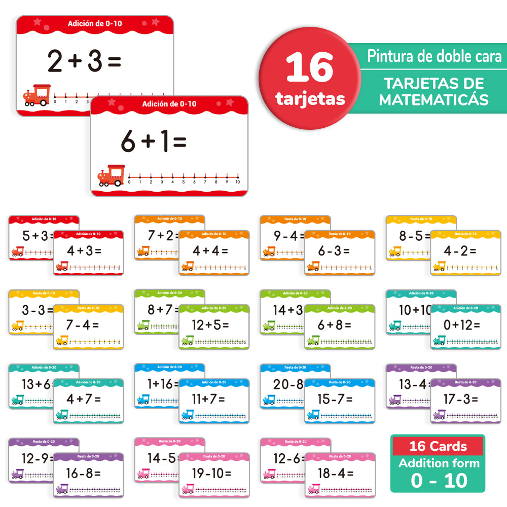 Spanish Fun Math Cards Flash Card