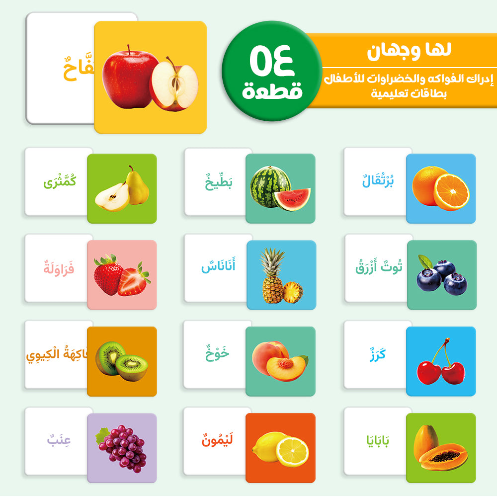 Arabic Fruits & Vegetales Flash Card