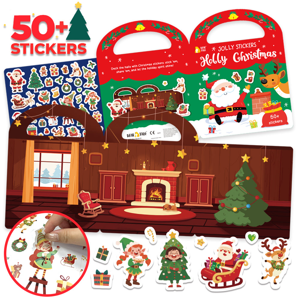 50 pcs Jolly Stickers Holly Christmas