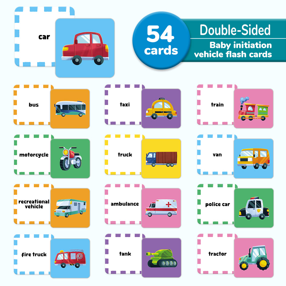 Cartoon Vehicles Flash Card