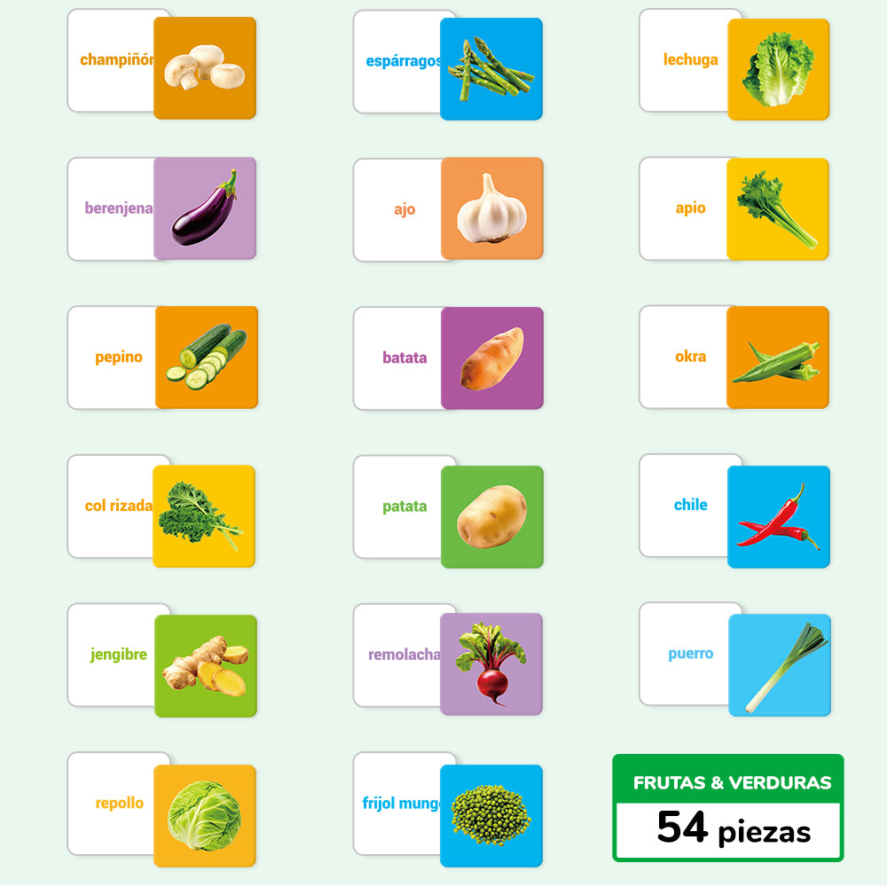 Spanish Fruits & Vegetables Flash Card