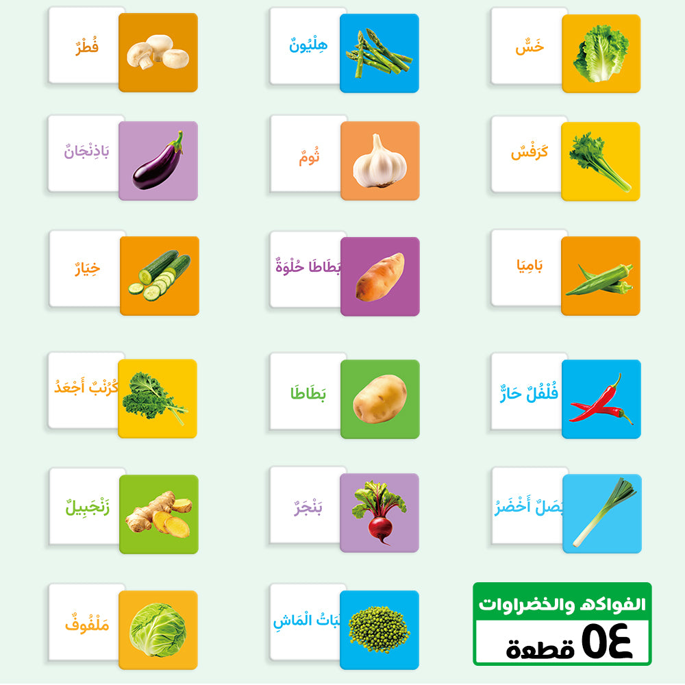 Arabic Fruits & Vegetales Flash Card