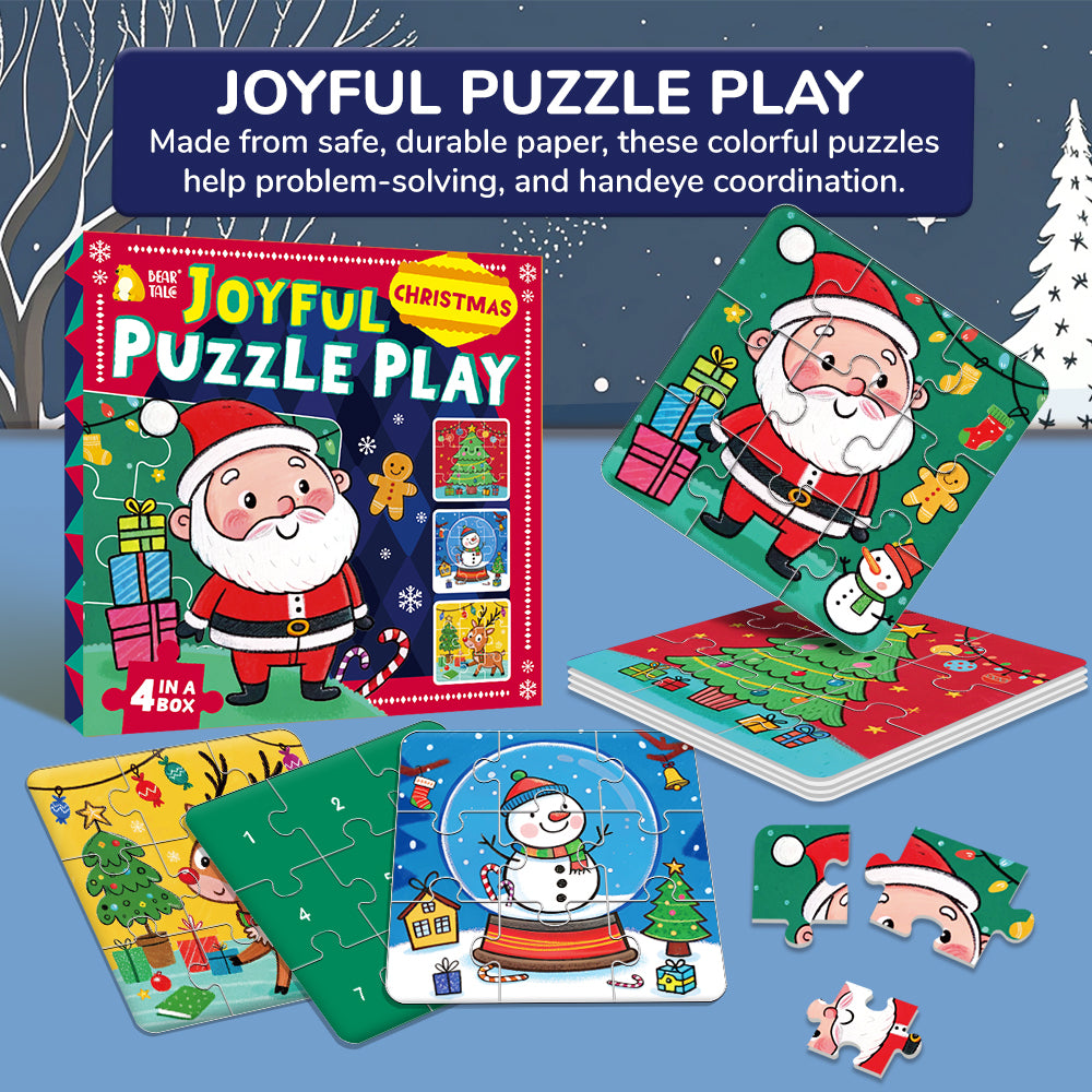 4 in a Box Joyful Puzzle Play - Christmas
