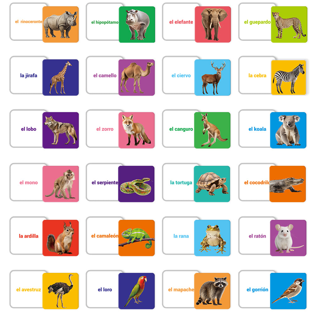 Spanish Animals Flash Card