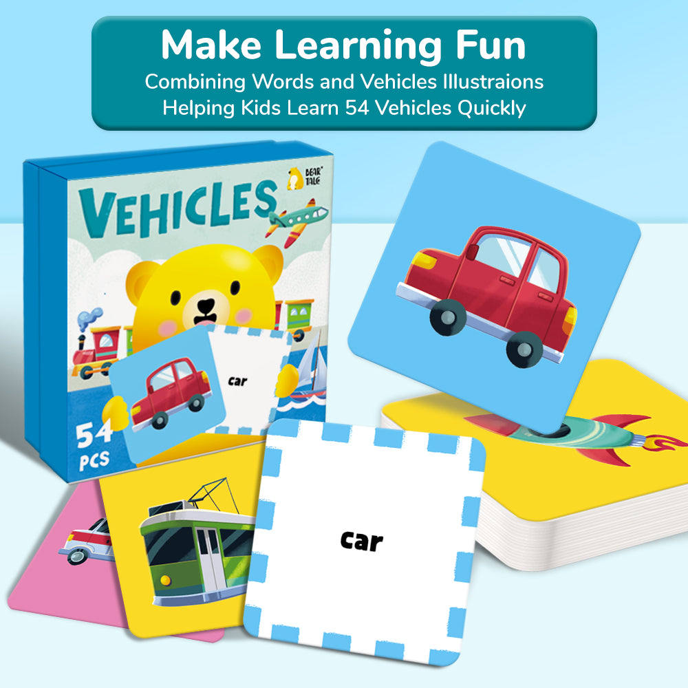 Cartoon Vehicles Flash Card