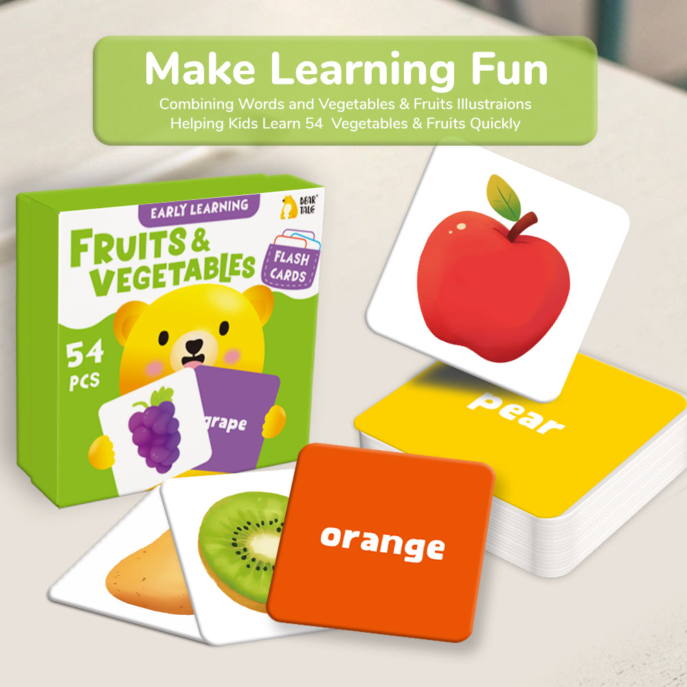 Cartoon Fruits & Vegetables Flash Card