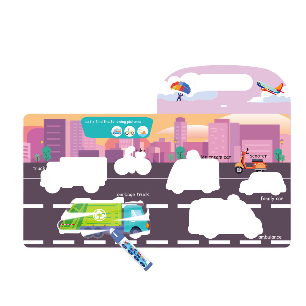 TRANSPORTATION Magic Water Painting Book