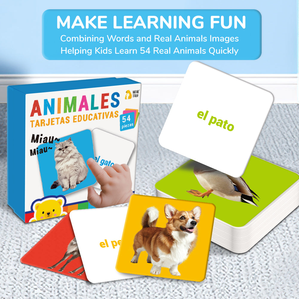 Spanish Animals Flash Card