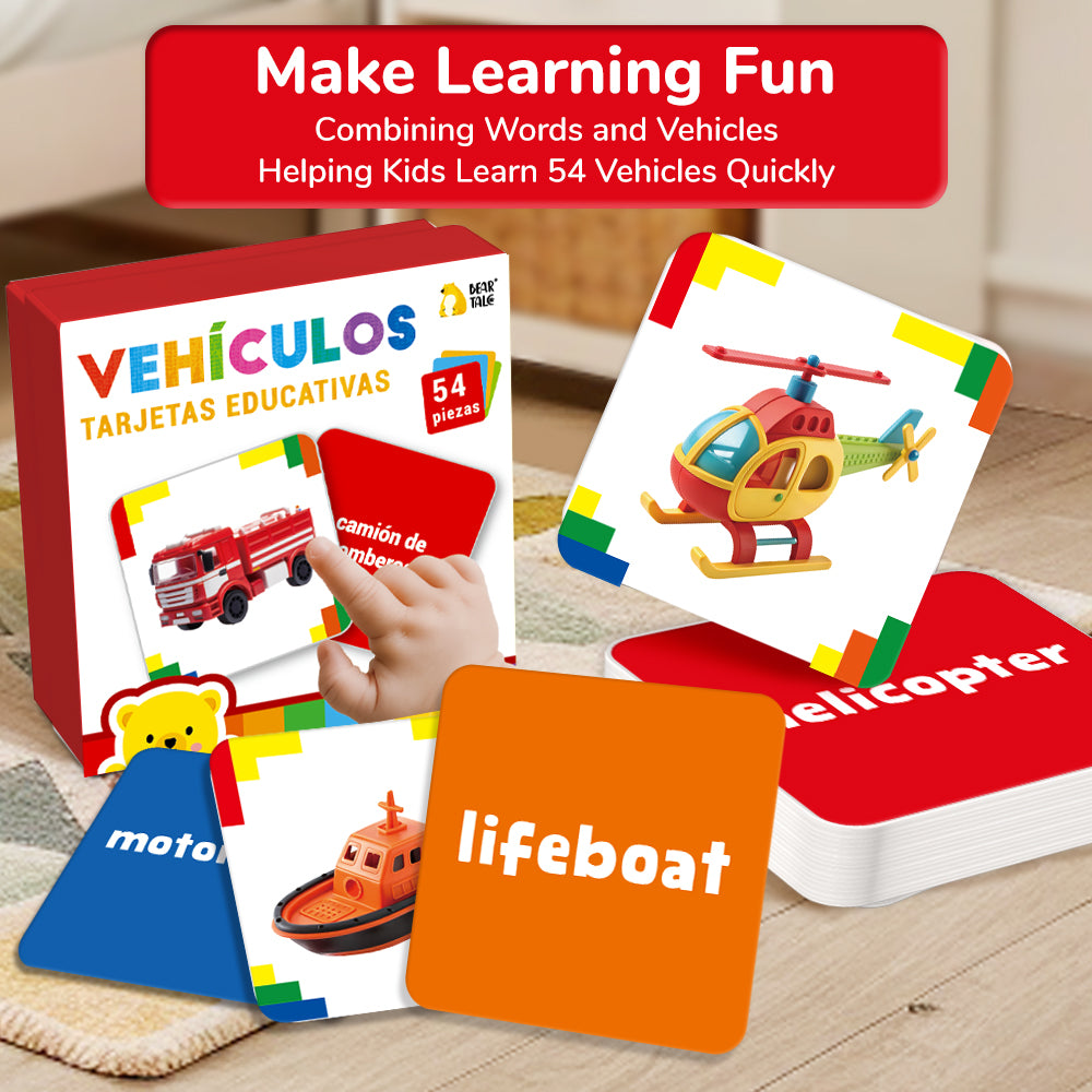 Spanish Vehicles Flash Card
