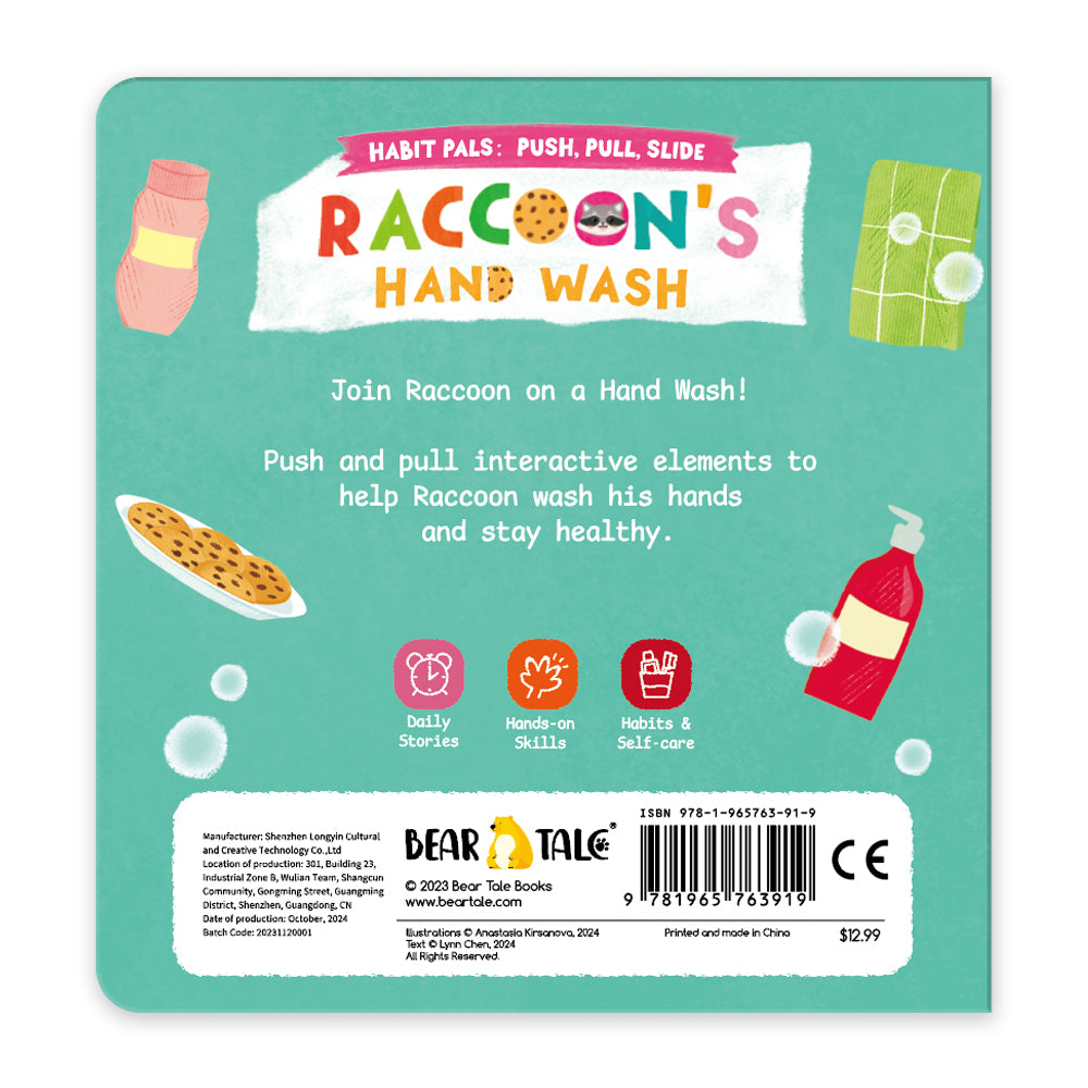 Habit Pals Push Pull Slide Kids Activity Book -Raccoon&