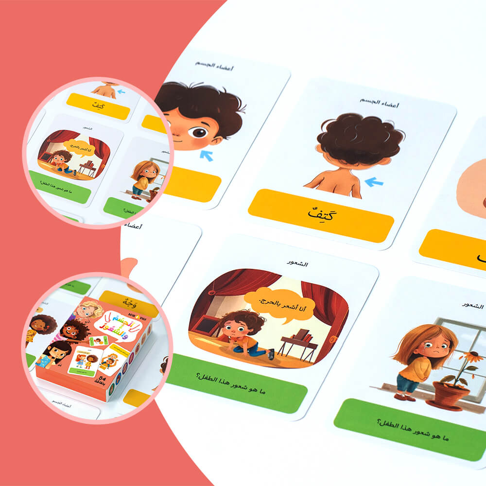 BODY AND FEELING 54 Flash Cards (Arabic)