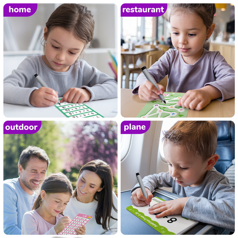 Erasable Arithmetic Cards - 24 Cards With 2 Pens