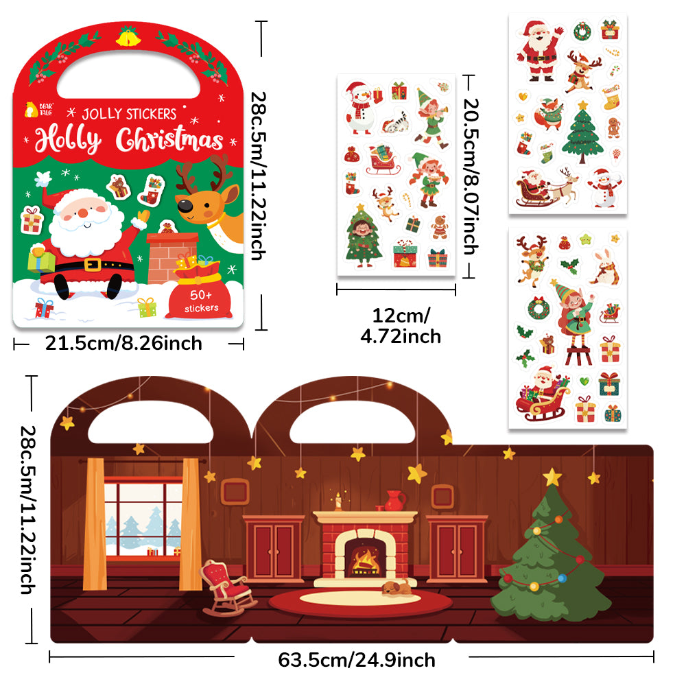 50 pcs Jolly Stickers Holly Christmas