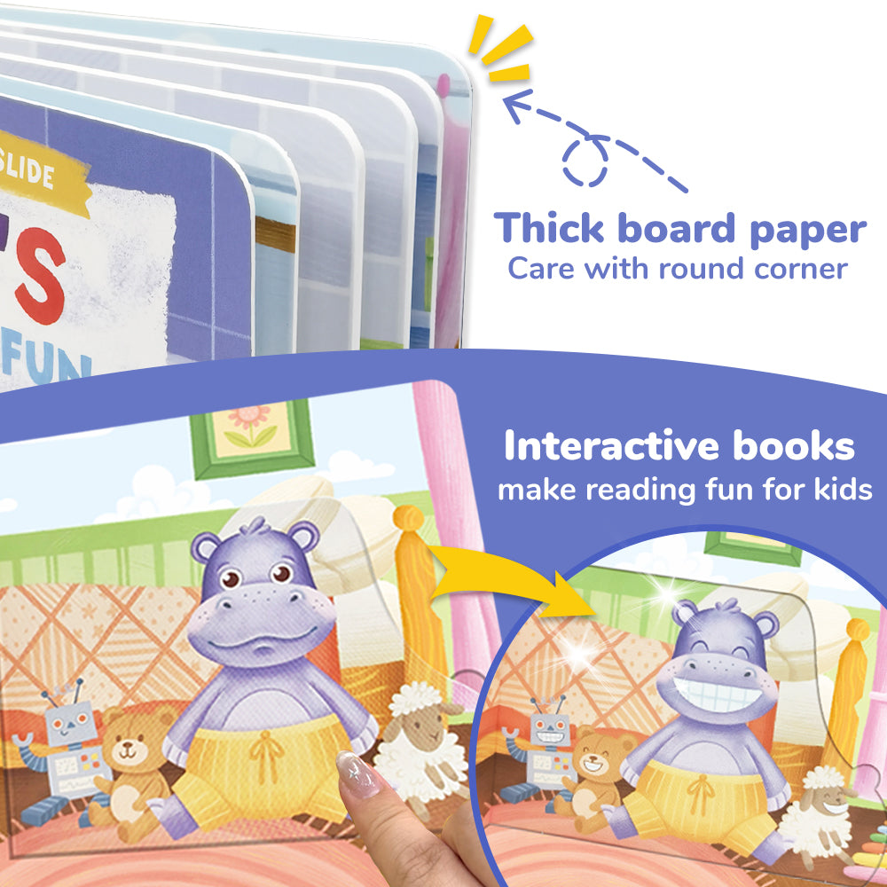 Habit Pals Push Pull Slide Kids Activity Book - Hippo&
