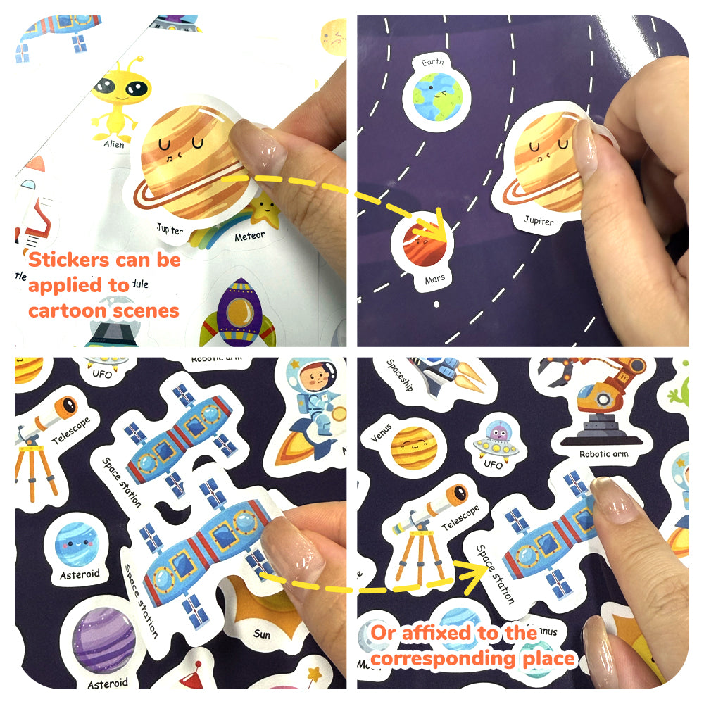 45 Pcs Space Stickers Planet Spin