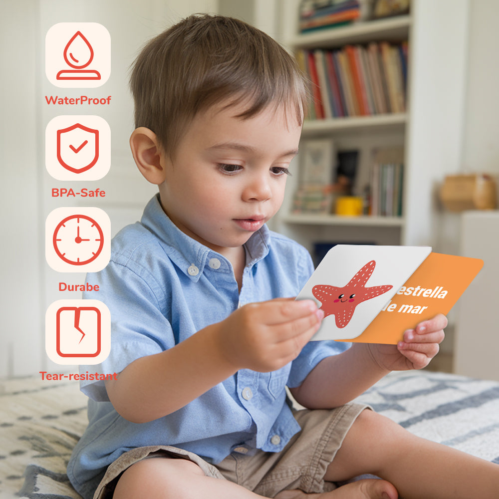 Spanish Cartoon Animals Flash Card