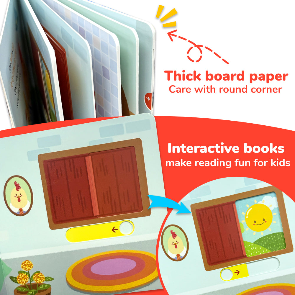 Habit Pals Push Pull Slide Kids Activity Book - Rooster&