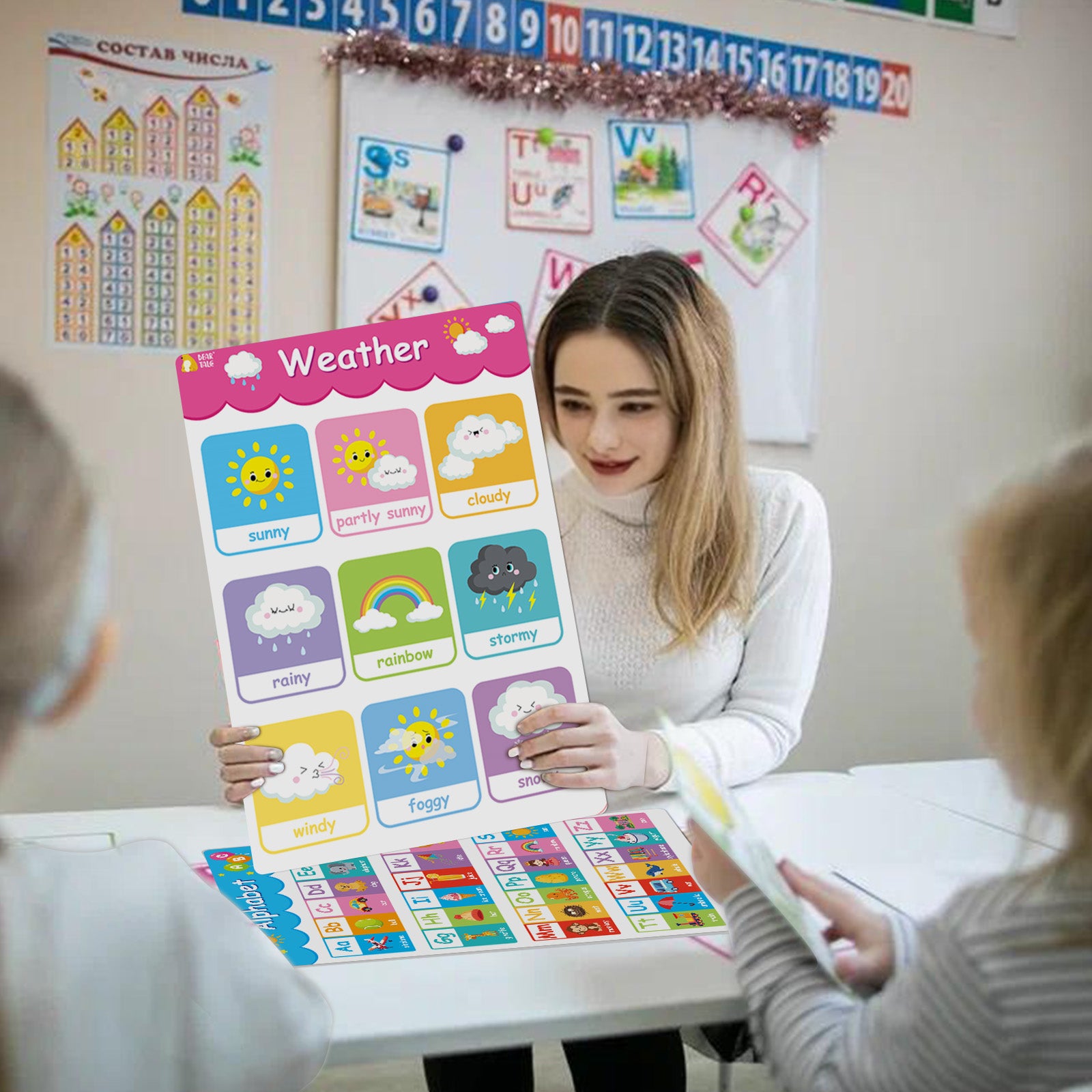 Educational Poster - Weather, Time, Seasons, Numbers