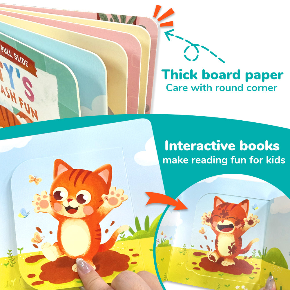 Habit Pals Push Pull Slide Kids Activity Book - Kitty&