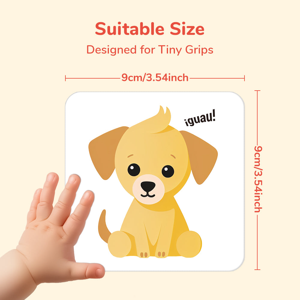 Spanish Cartoon Animals Flash Card