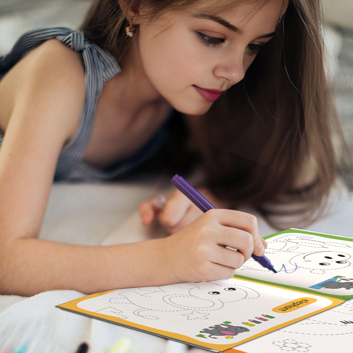 Color and Trace Coloring Book - Animals