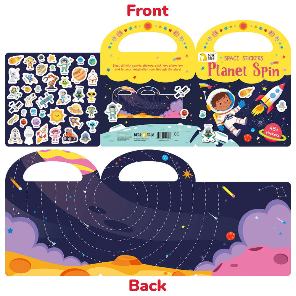 45 Pcs Space Stickers Planet Spin